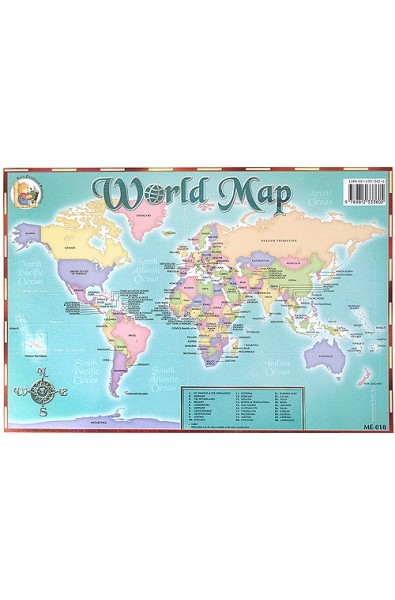 World map: учебно табло на английски език