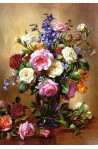 Roses in a Blue Vase