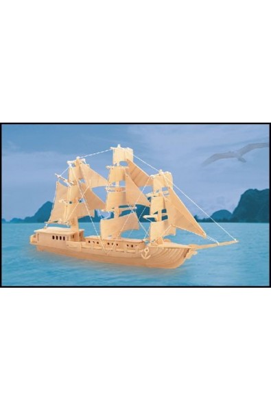 European Sailing Boat - дървен 3D пъзел