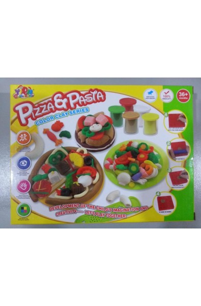 Color clay series. Pizza and pasta