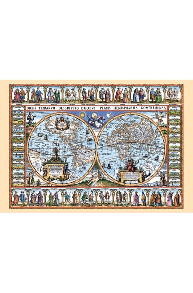 Старинна карта на света от 1639 г.  
