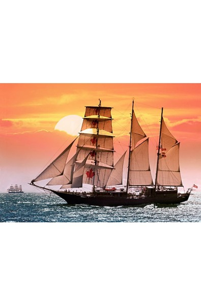 Sailing Ship in the Sunset 