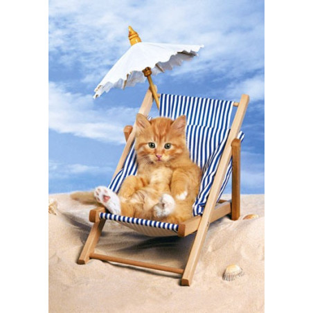 Пъзел - Kitten in a Deckchair