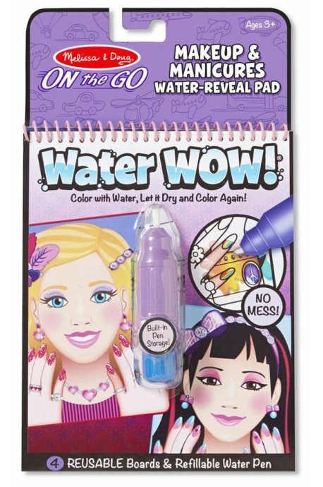 Книжка за оцветяване Вода УАУ! - Грим и маникюр - Water Wow - make up and Manicures - Melissa & Doug