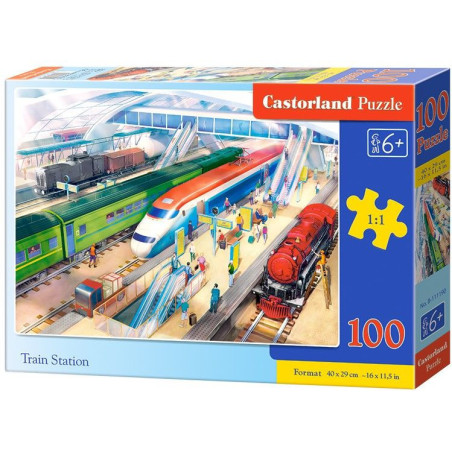 Пъзел Castorland от 100 части - На гарата