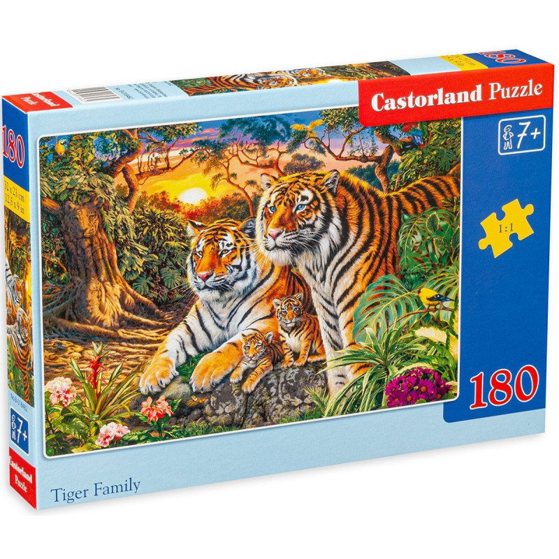 Пъзел Castorland от 180 части - Семейство тигри