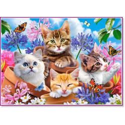 Пъзел Castorland от 120 части - Котета и цветя