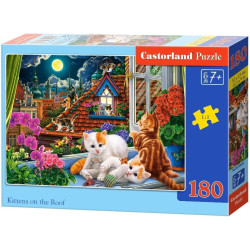 Пъзел Castorland от 180 части - Котенца на покрива