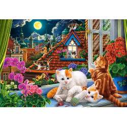 Пъзел Castorland от 180 части - Котенца на покрива
