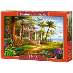 Пъзел Castorland от 1500 части - Къща край палмите