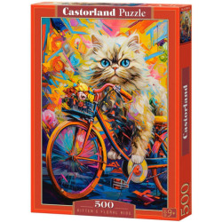 Пъзел Castorland от 500 части - Котешко цветно пътуване