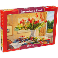 Пъзел Castorland от 3000 части - Цветя на масата