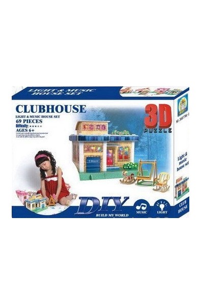 Clubhouse -  "Къща" светещ 3D пъзел с музика