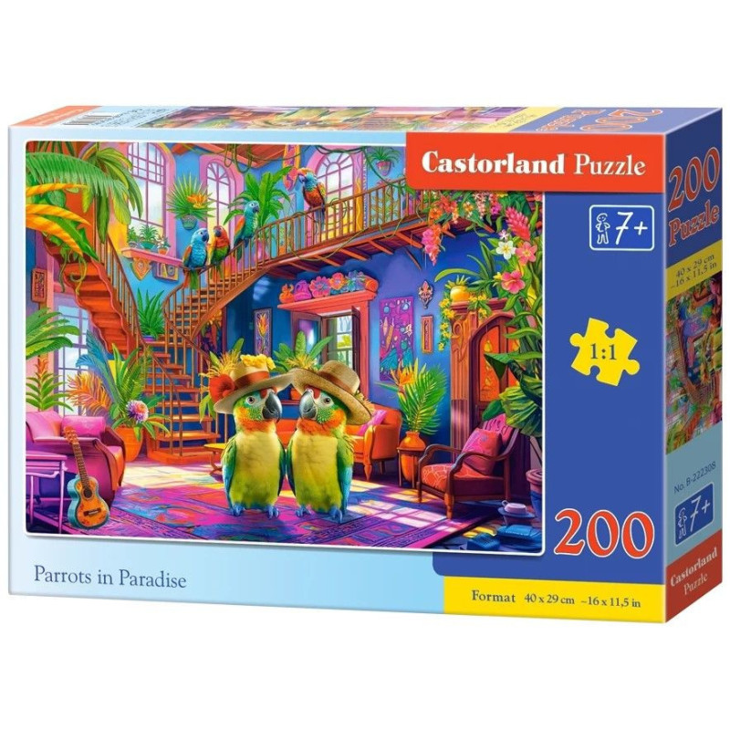 Пъзел Castorland от 200 части - Папагали в Рая