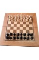 Комплект шах табла - голям фурнир светъл орех